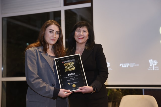 ThermoMind wins Next-Gen Women Entrepreneurship Award sponsored by the Luzzatto Group at the Jerusalem Post Women Leaders Summit. (photo credit: MARC ISRAEL SELLEM)