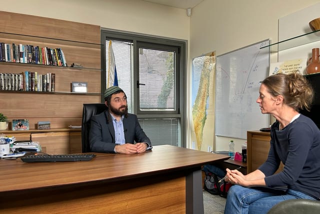  MK Zvi Sukkot interviews for the BBC in light of sanctions on settlers (photo credit: MK ZVI SUKKOT SPOKESPERSON)