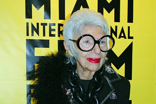 Iris Apfel at O Cinema Miami Beach to present IRIS, by Albert Maysles. (photo credit: MIAMI FILM FESTIVAL / FLICKR / CC-SA 2.0 https://creativecommons.org/licenses/by-sa/2.0/deed.en)
