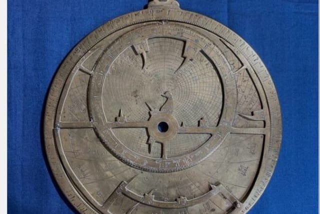 An eleventh century Islamic astrolabe bearing both Arabic and Hebrew inscriptions makes it one of the oldest examples ever discovered and one of only a handful known in the world. The astronomical instrument was adapted, translated and corrected for centuries by Muslim, Jewish and Christian users. (photo credit: Dr. Federica Gigante)