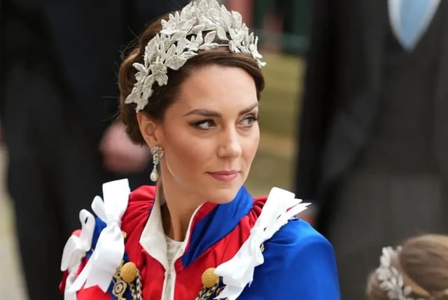   Kate Middleton at the coronation of King Charles III. Poses well whether she's visiting an orphanage or presenting the award to the winner of the Wimbledon tournament (photo credit: gettyimages, image manipulation)