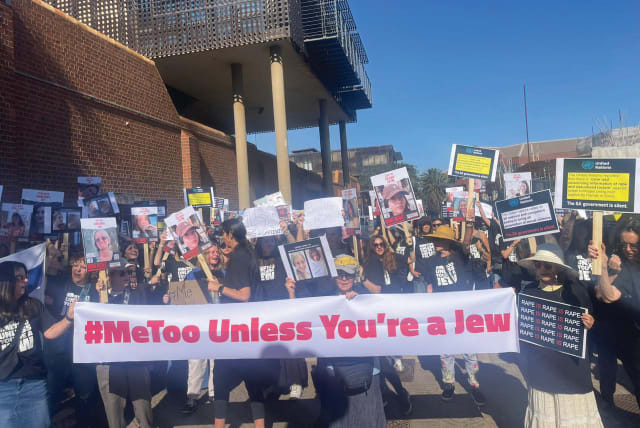  A MARCH takes place last Friday in Johannesburg, protesting against Hamas’s sexual violence. (photo credit: South African Jewish Board of Deputies)