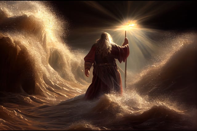  An illustrative image of the biblical prophet Moses leading the Jews out of slavery in Egypt in the Exodus. (photo credit: INGIMAGE)