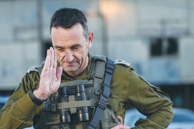  IDF CHIEF OF STAFF Lt.-Gen. Herzi Halevi delivers a statement to the media at an army base in the South. (photo credit: FLASH90)
