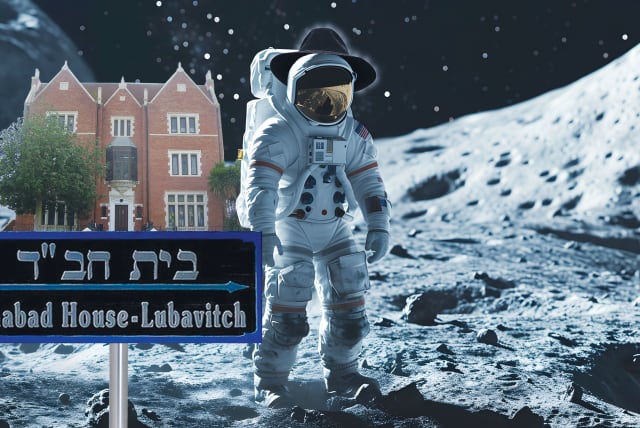  ONE GIANT leap for Yiddishkeit: Rabbi Marsdechai Lunawitz is seen at the Chabad of the Moon. Rosh Chodesh celebrations to be held never. (photo credit: Marc Israel Spaceman/Flash770)