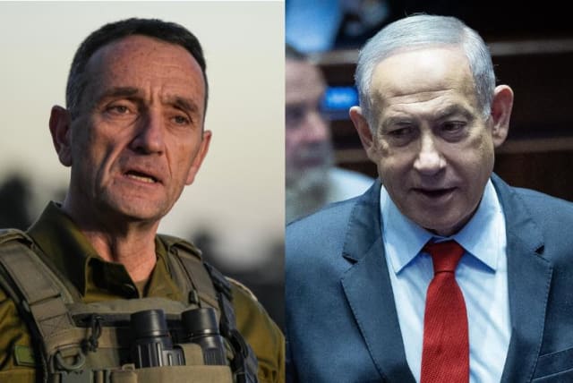  IDF Chief of Staff Herzi Halevi (left,) and Prime Minister Benjamin Netanyahu. (photo credit: FLASH90, YONATAN SINDEL/FLASH90)