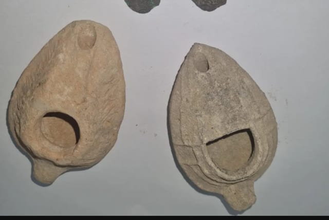  Antiquities recovered from a weapons search on a suspect in Israel's North, March 28, 2024. (photo credit: ISRAEL POLICE SPOKESMAN)