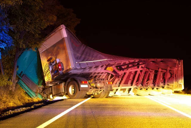  Overturned truck (illustrative) (photo credit: INGIMAGE)