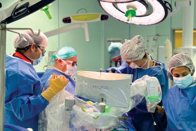  Robot-assisted spinal surgery at Hadassah Medical Center. (photo credit: COURTESY HADASSAH)