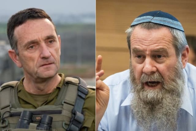 IDF Chief of Staff Herzi Halevi (left) and MK Avi Maoz (Right) (photo credit: IDF SPOKESPERSON'S UNIT, YONATAN SINDEL/FLASH90)