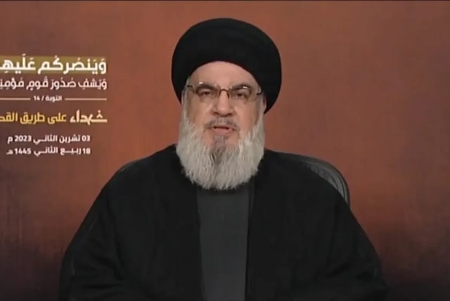   Looking to scoop up plates. Hezbollah Secretary General Hassan Nasrallah (photo credit: Documentation in social networks according to Article 27 A of the Copyright Law undefined, SECTION 27A COPYRIGHT ACT)