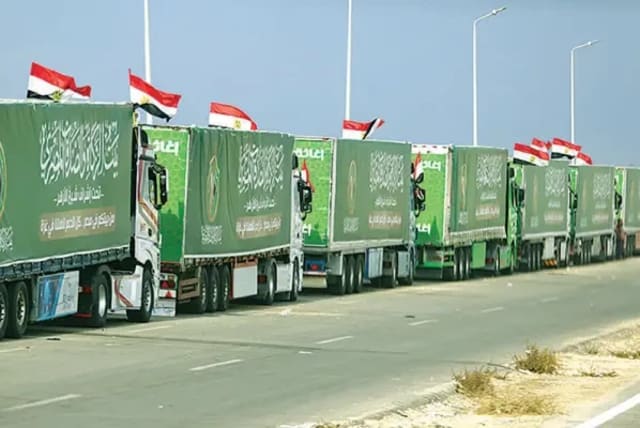  Aid trucks to Gaza  (photo credit: REUTERS)