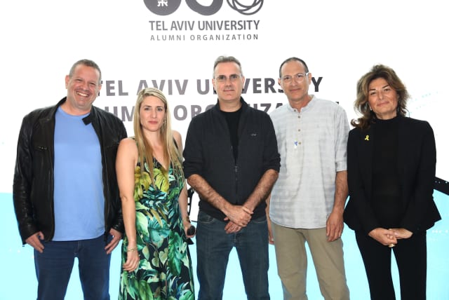 Left to right: Joel Bar-El, Meital Shamia, Arik Faingold, Dr. Eyal Benjamin, and Sigalit Ben Hayoun. (photo credit: YAEL BAR TZUR)