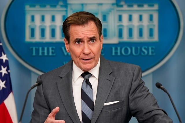  U.S. national security spokesperson John Kirby speaks during a press briefing at the White House in Washington, U.S., March 25, 2024. (photo credit: REUTERS/ELIZABETH FRANTZ)