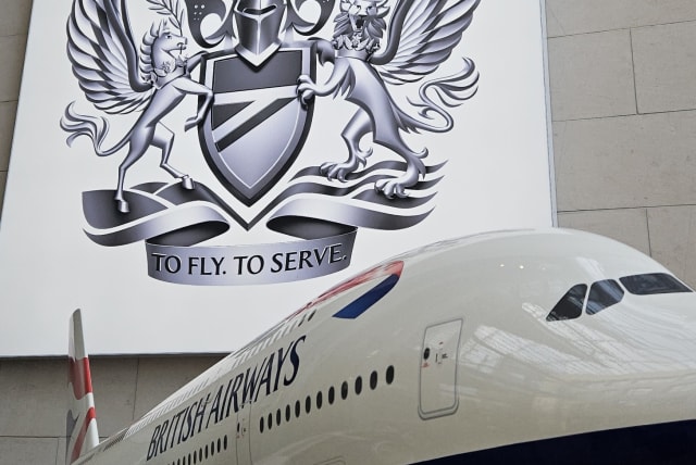  THE ENTRANCE to British Airways HQ at London Heathrow. (20/4/2024) (photo credit: @MarkDavidPod   )