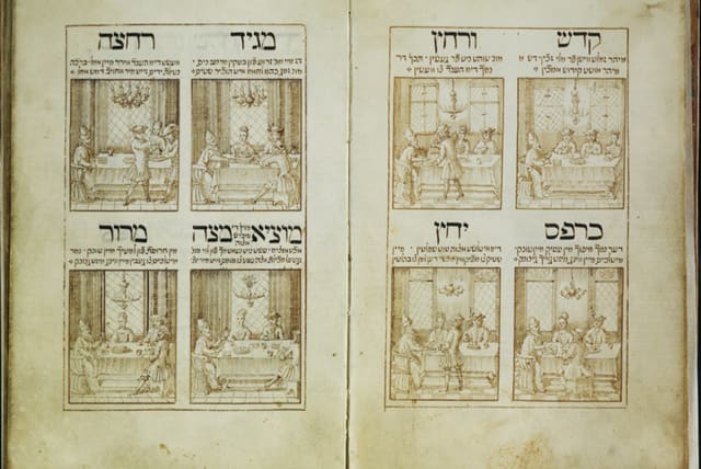  THE HAGGADAH by Meshullam Zimmel from 1719. (photo credit: NLI Collection)
