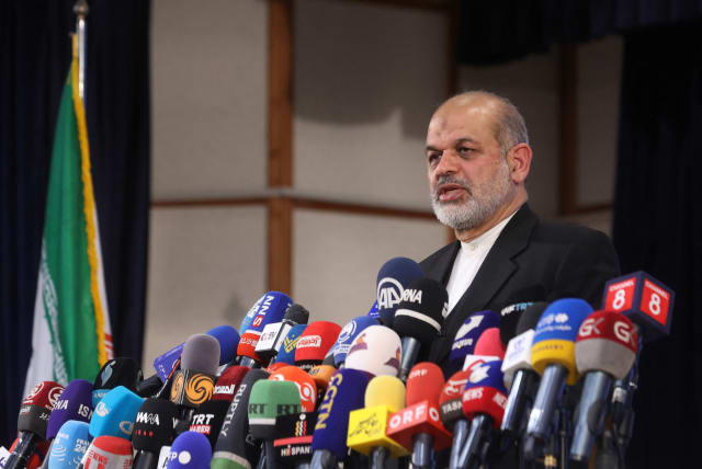  Iranian Interior Minister Ahmad Vahidi speaks during a press conference after the parliamentary elections in Tehran, Iran, March 4, 2024. (photo credit: MAJID ASGARIPOUR/WANA (WEST ASIA NEWS AGENCY) VIA REUTERS)