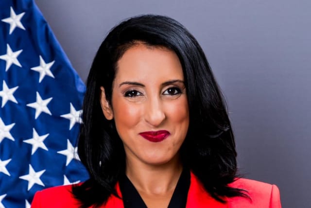  Hala Rharrit, former spokeswoman in Arabic for the US State Department, who resigned April 24, 2024 over policy related to the war between Israel and Hamas and its allies. (photo credit: STATE DEPARTMENT)