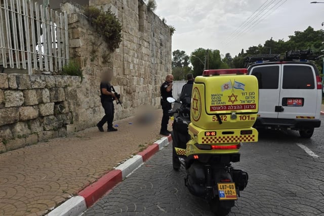 Terrorist stabbing attack in Ramle leaves 18-year-old woman in serious condition (photo credit: MAGEN DAVID ADOM)