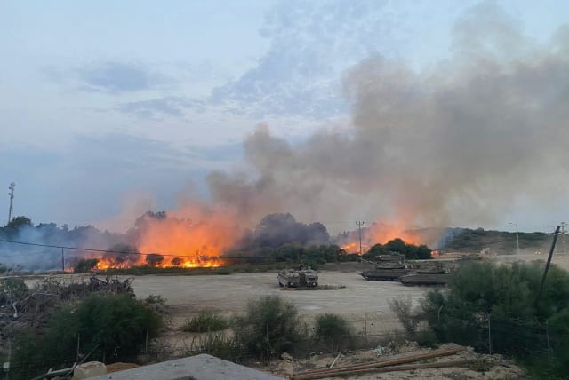  Fires burn during the Israel-Hamas War. (photo credit: IDF SPOKESPERSON'S UNIT)