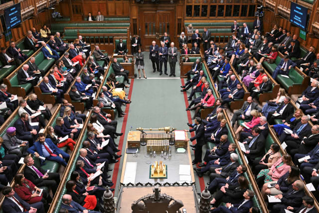 House of Commons in London, Britain, April 15, 2024.  (photo credit: UK PARLIAMENT/JESSICA TAYLOR/HANDOUT VIA REUTERS)