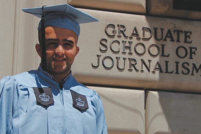  THE WRITER attends his graduation ceremony at Columbia Graduate School of Journalism in 2019.  (photo credit: Courtesy Jonathan Harounoff)