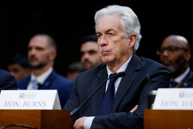  Director of the Central Intelligence Agency William Burns testifies at a Senate Intelligence Committee hearing on worldwide threats to American security, on Capitol Hill in Washington, U.S., March 11, 2024. (photo credit: REUTERS/Julia Nikhinson/File Photo)