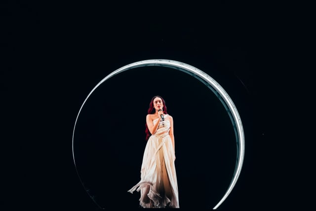 Israeli Eurovision contestant Eden Golan is seen rehearsing her song "Hurricane" ahead of her semi-finals performance in Malmo, Sweden, on May 3, 2024. (photo credit: SARAH LOUISE BENNETT/EBU)