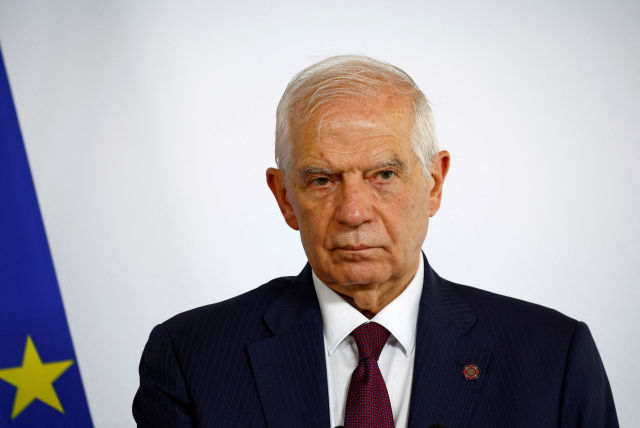  European Union foreign policy chief Josep Borrell attends a news conference as part of an International Humanitarian Conference for Sudan and Neighbouring Countries at the Quai d'Orsay in Paris, France, April 15, 2024. (photo credit: REUTERS/SARAH MEYSSONNIER/FILE PHOTO)