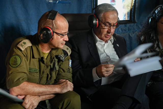  Prime Minister Benjamin Netanyahu during a security assessment in southern Israel, June 30, 2024. (photo credit: Maayan Tuaf / GPO )