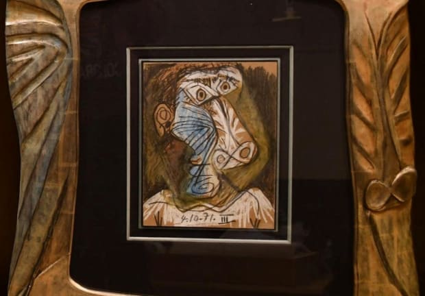  The painting 'Tete' by Pablo Picasso stolen fourteen years ago from Israel and found in Belgium is seen in this undated handout image.