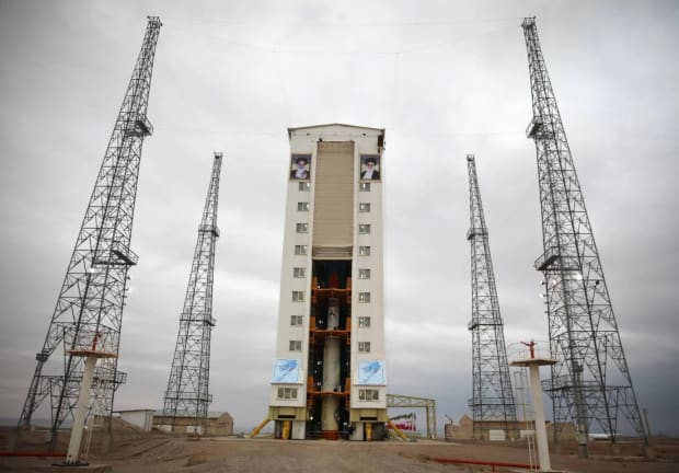  Launch of an Iranian satellite at Imam Khomeini Spaceport in Iran's rural Semnan province. 28 January 2024. 
