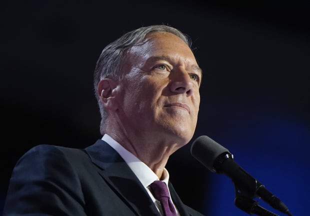  Former US Secretary of State Mike Pompeo speaks on Day 4 of the Republican National Convention (RNC), at the Fiserv Forum in Milwaukee, Wisconsin, US, July 18, 2024.