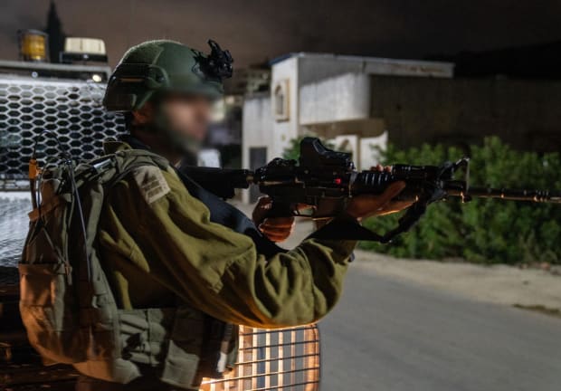  IDF troops operate in Borkin in the West Bank, May 23, 2025.