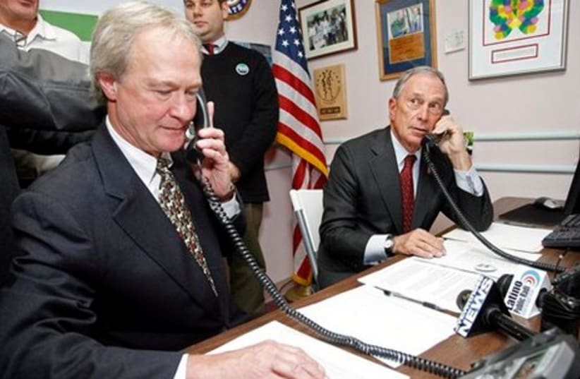 465_ Lincoln Chaffee with Mike Bloomberg