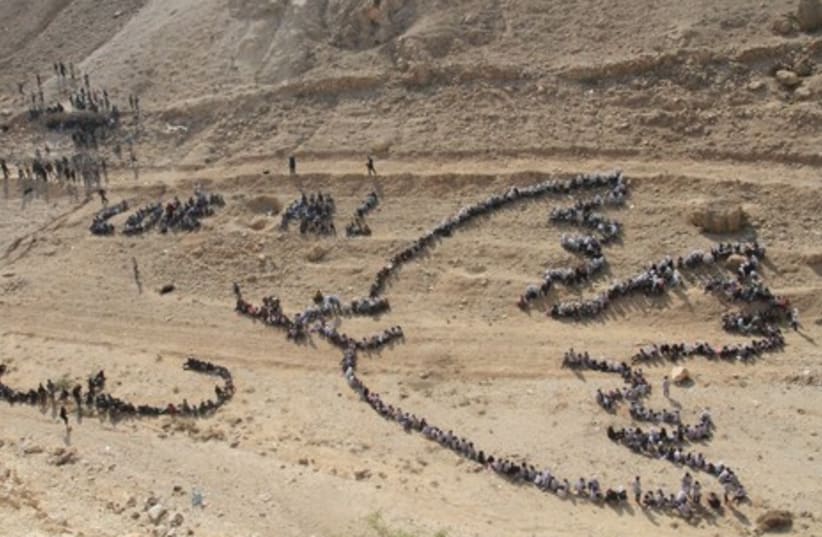 Palestinian schoolchildren recreate Picasso's Peace Dove GAL