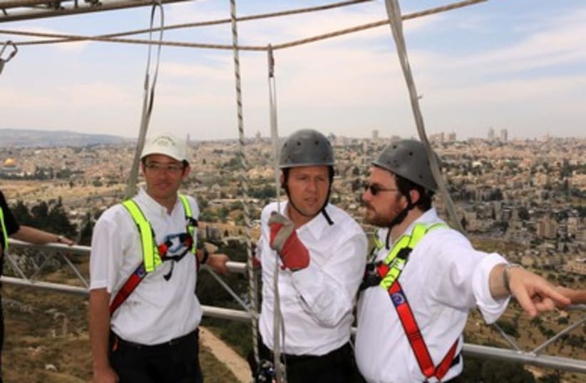 Nir Barkat surveys Jerusalem from 872 meters 390 2