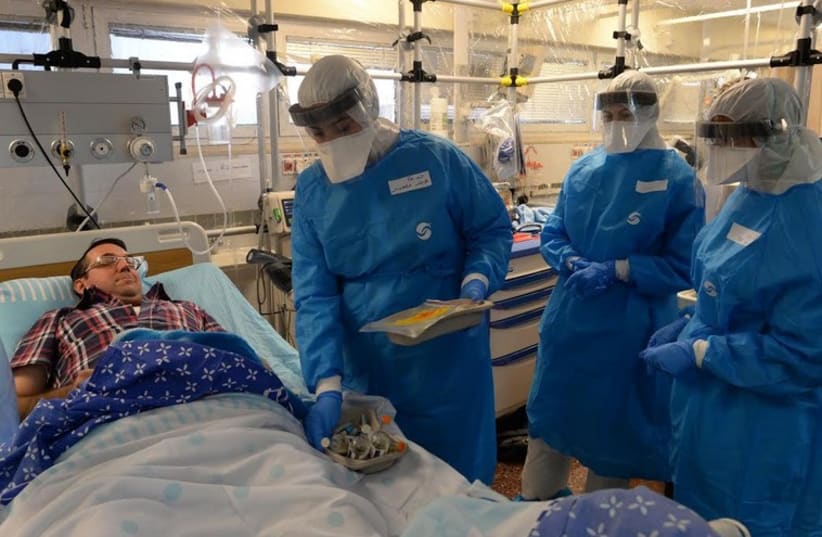 Ebola screening drill held at Ben-Gurion Airport, October 17, 2014.