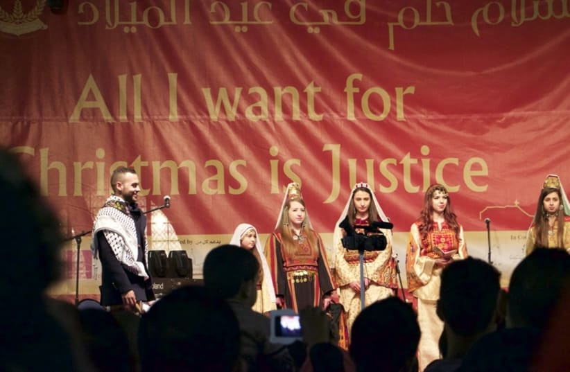 Girls dressed in traditional Arab festive gear gave the same message of hope from the main stage in Arabic, English, Korean, German, Spanish and Italian