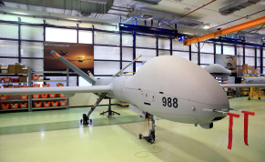  An Elbit Systems Ltd. Hermes 900 unmanned aerial vehicle (UAV) is seen at the company's drone factory in Rehovot, Israel, June 28, 2018. Picture taken June 28, 2018. 